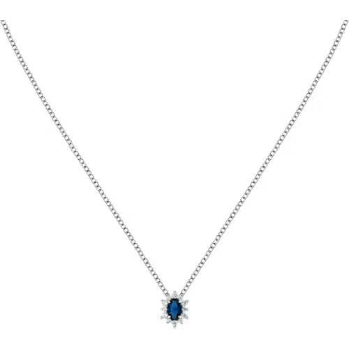 Collana Morellato Tesori in argento con zirconi bianchi e blu