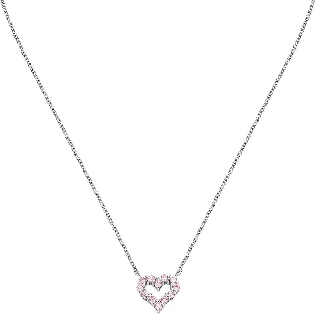 Collana Morellato Tesori in argento con cuore e zirconi rosa