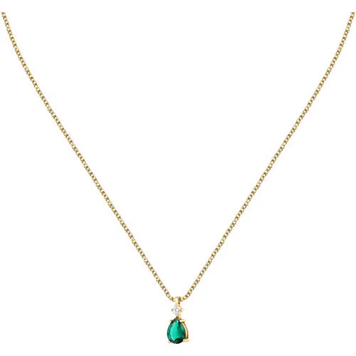 Collana Morellato Tesori laminato giallo con zirconi bianchi e verdi