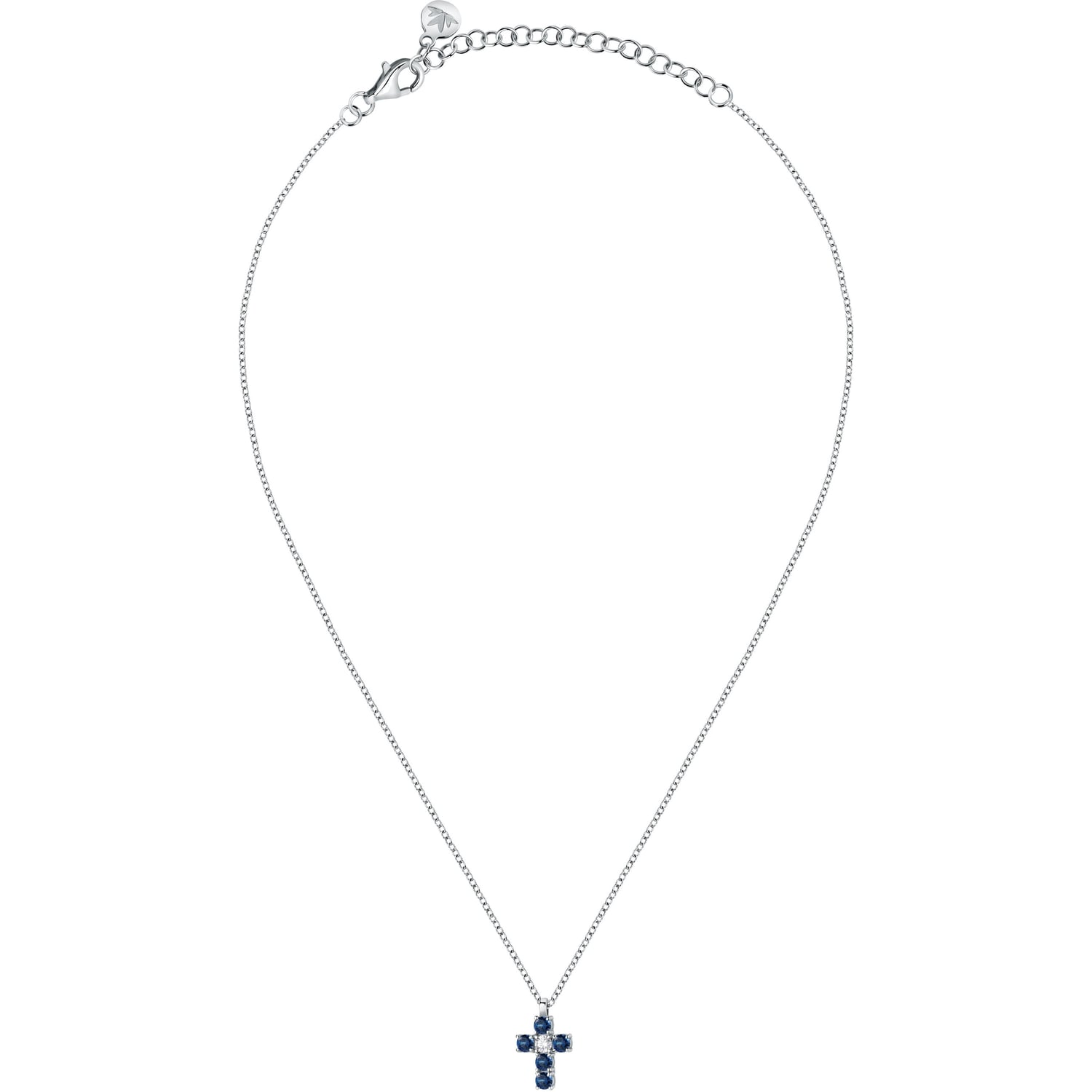 Collana Morellato Tesori con croce di zirconi blu