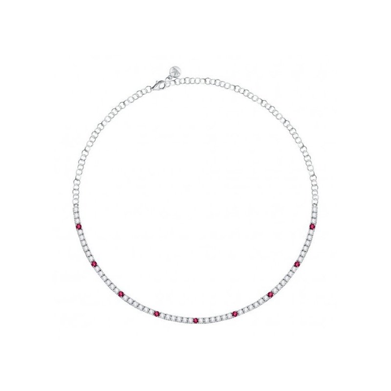 Collana Morellato Tesori in argento con zirconi bianchi e rossi