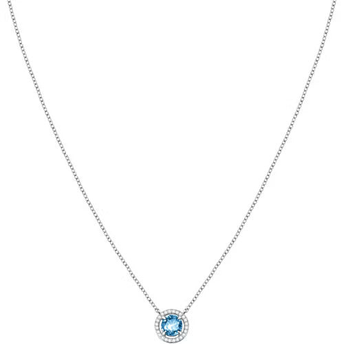 Collana Morellato Tesori in argento con acquamarina sintetica e zirconi