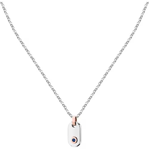 Collana Morellato Tesori bicolore con zircone blu