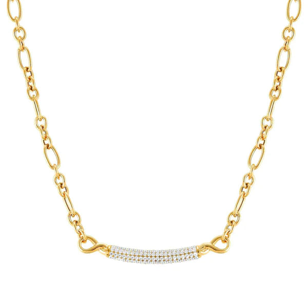 Collana Nomination in argento laminato giallo con zirconi