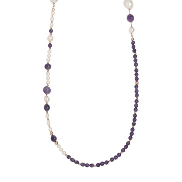 Collana Boccadamo con ametista e perle