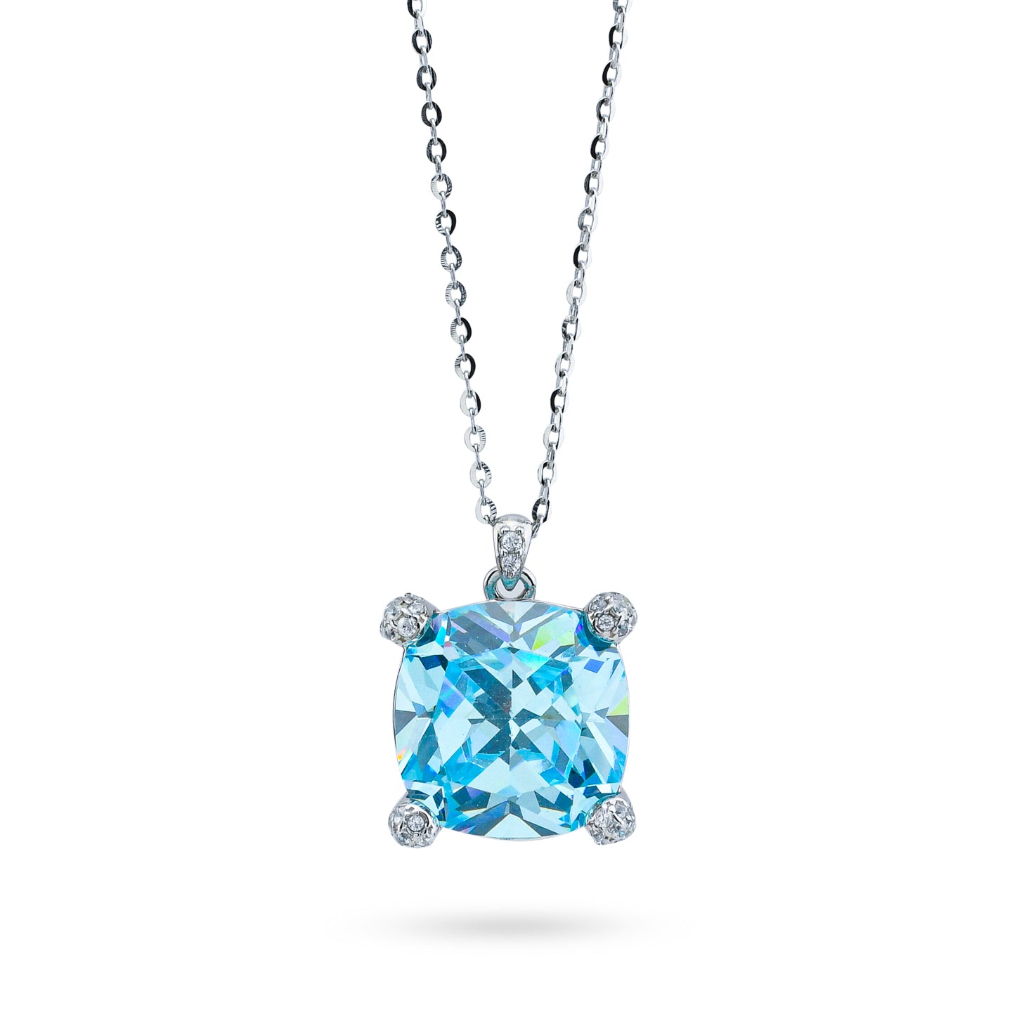 Collana Boccadamo in argento con cristallo acquamarina