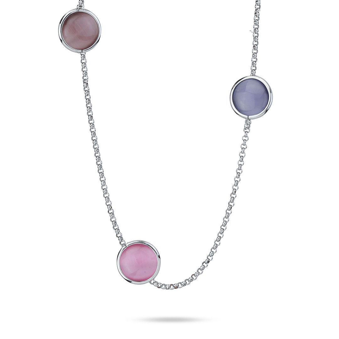 Collana Boccadamo con cristalli rosa chiaro, purple, viola scuro