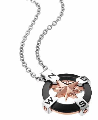 Collana Zancan Acciaio Bicolore Rosa dei venti