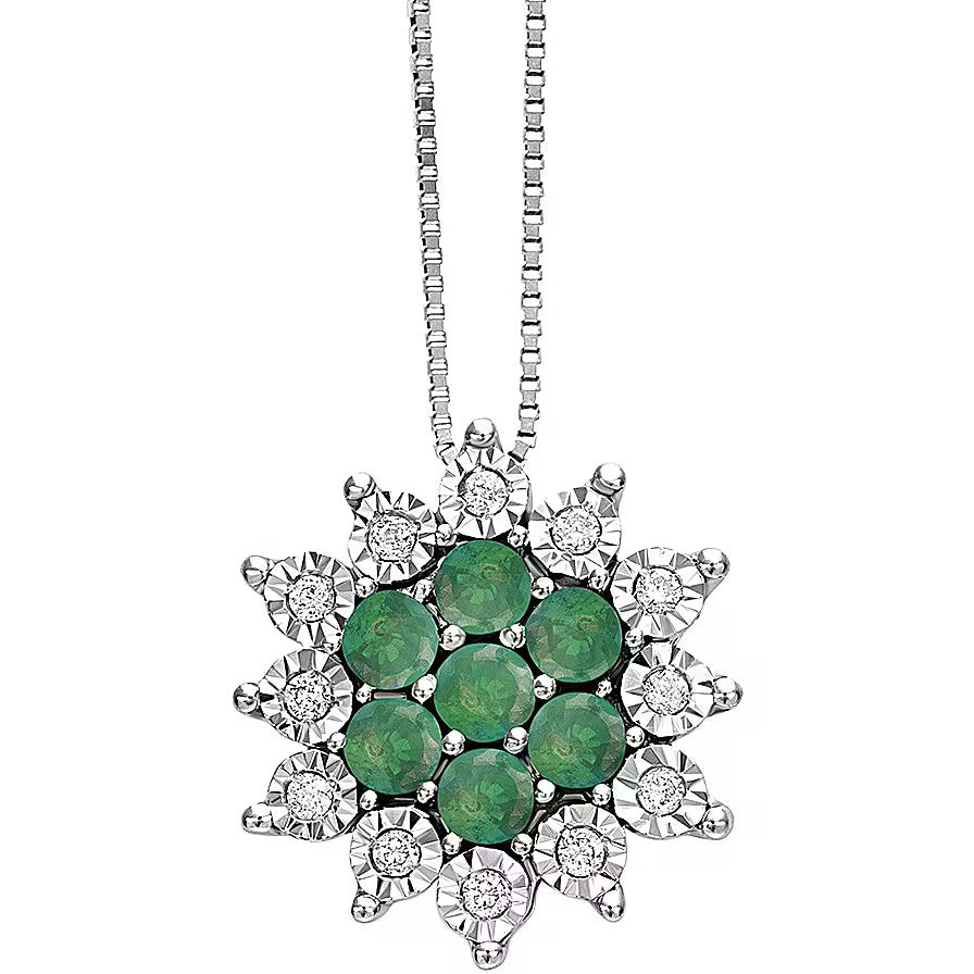 Girocollo Bliss Elisir in oro bianco con smeraldi e diamanti