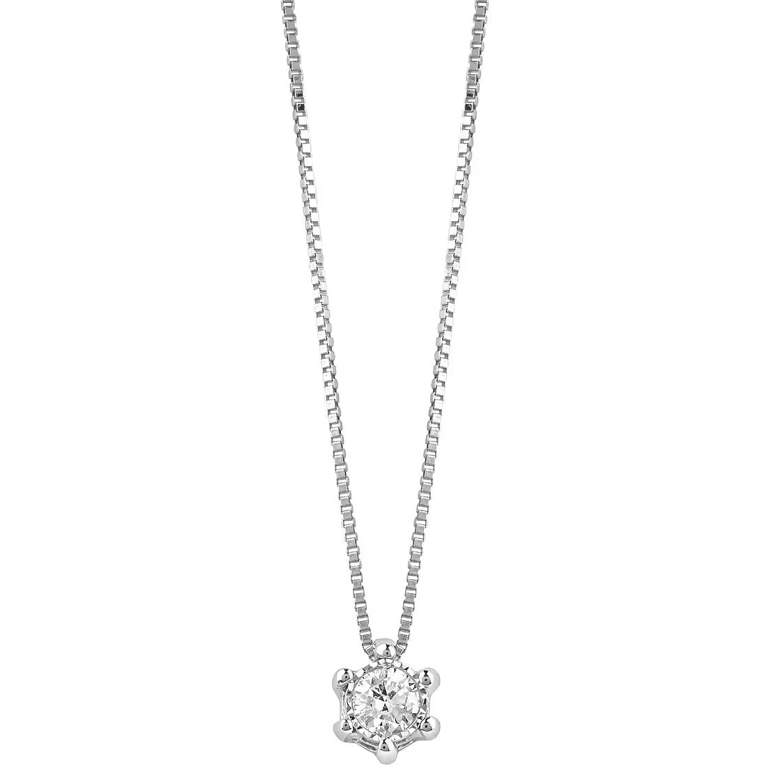 Girocollo Bliss Lumina in oro bianco con diamante solitario