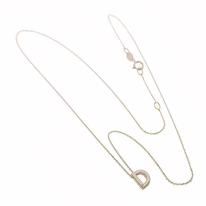 Collana Bliss Joy in oro rosa con diamante e lettera D