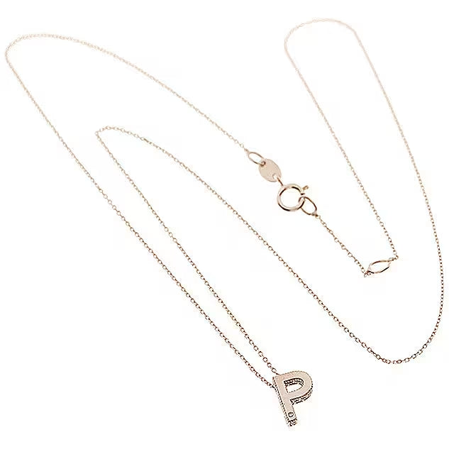 Collana Bliss Joy in oro rosa con diamante e lettera P