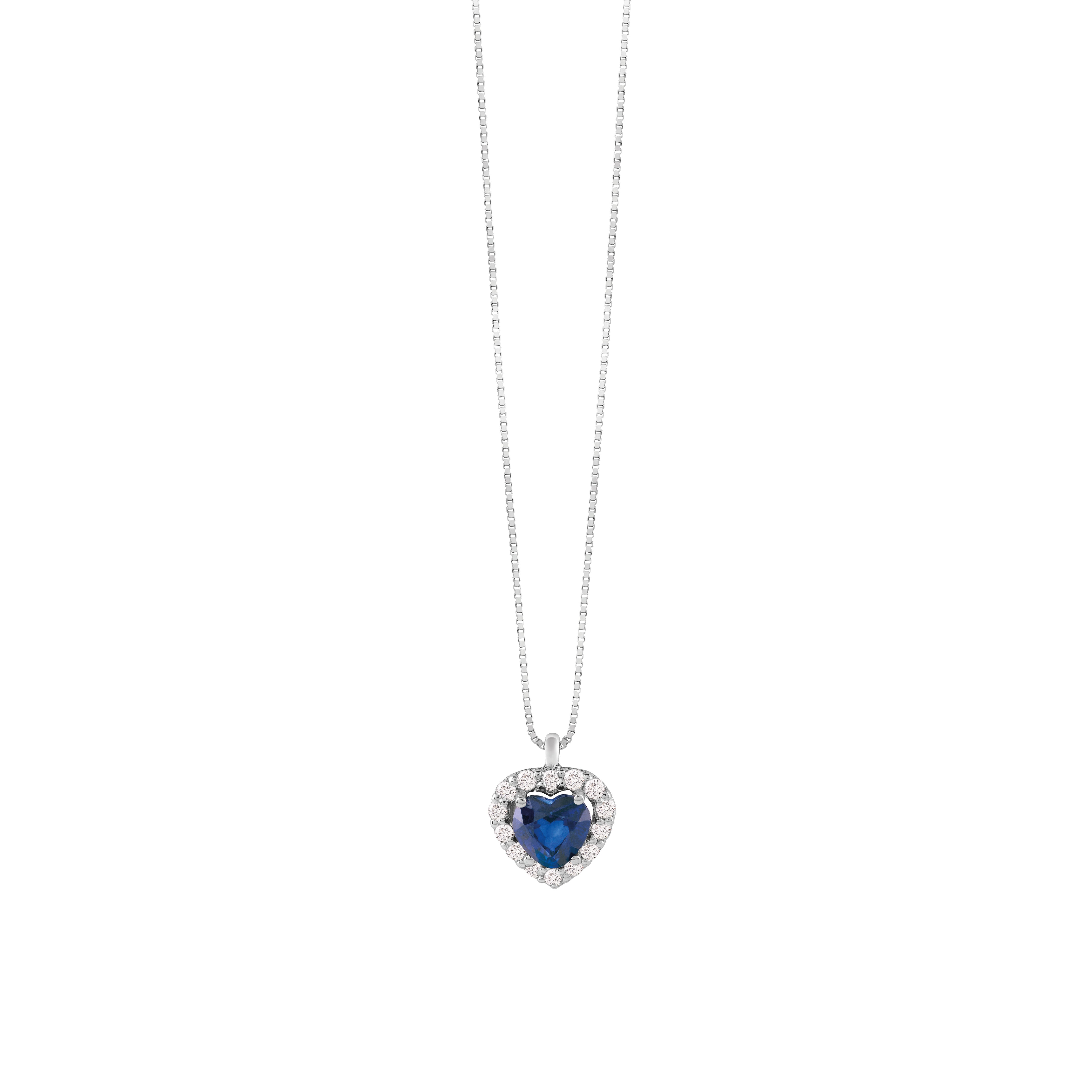 Girocollo Bliss Dream oro bianco con zaffiro blu e diamanti