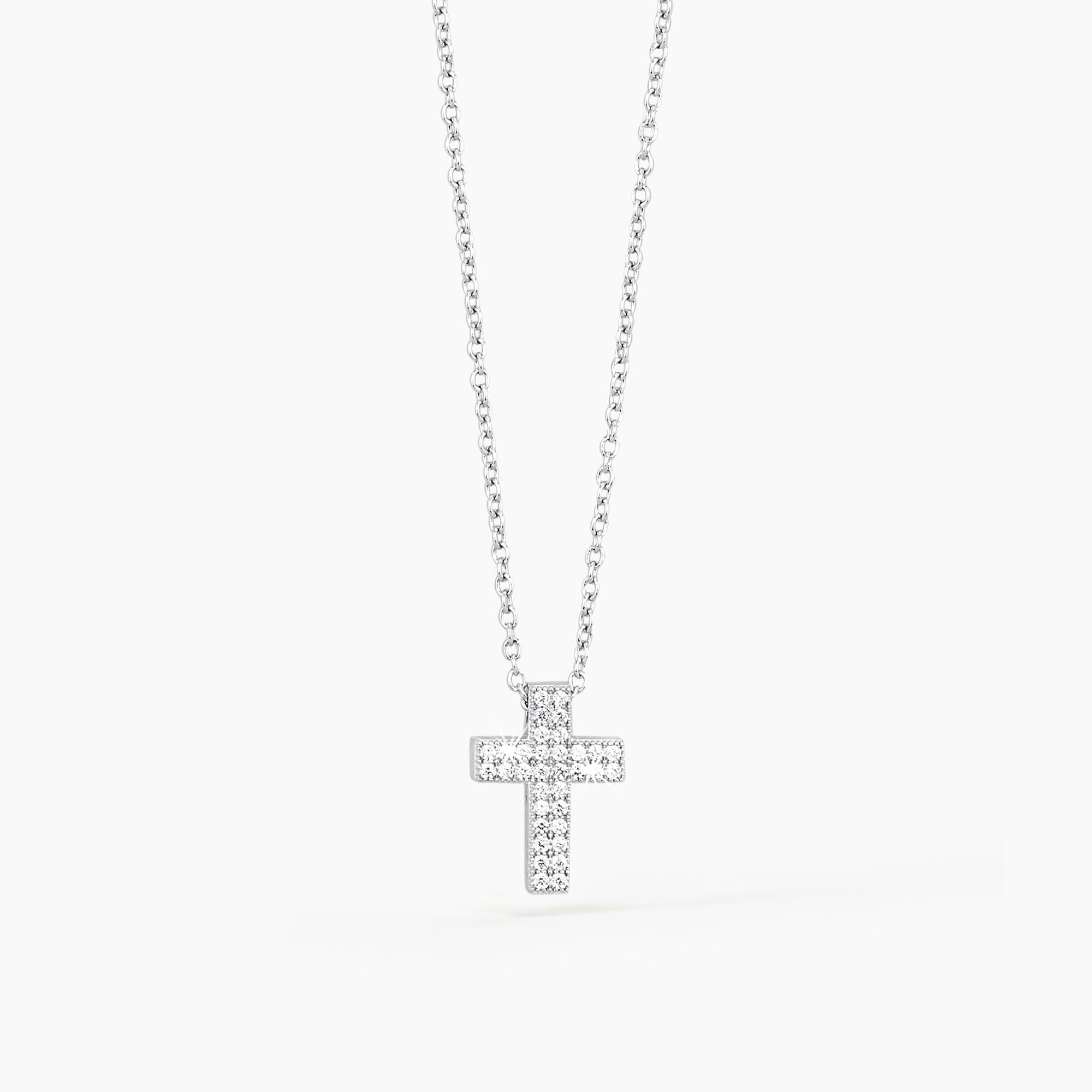 Girocollo Mabina in argento con croce di zirconi