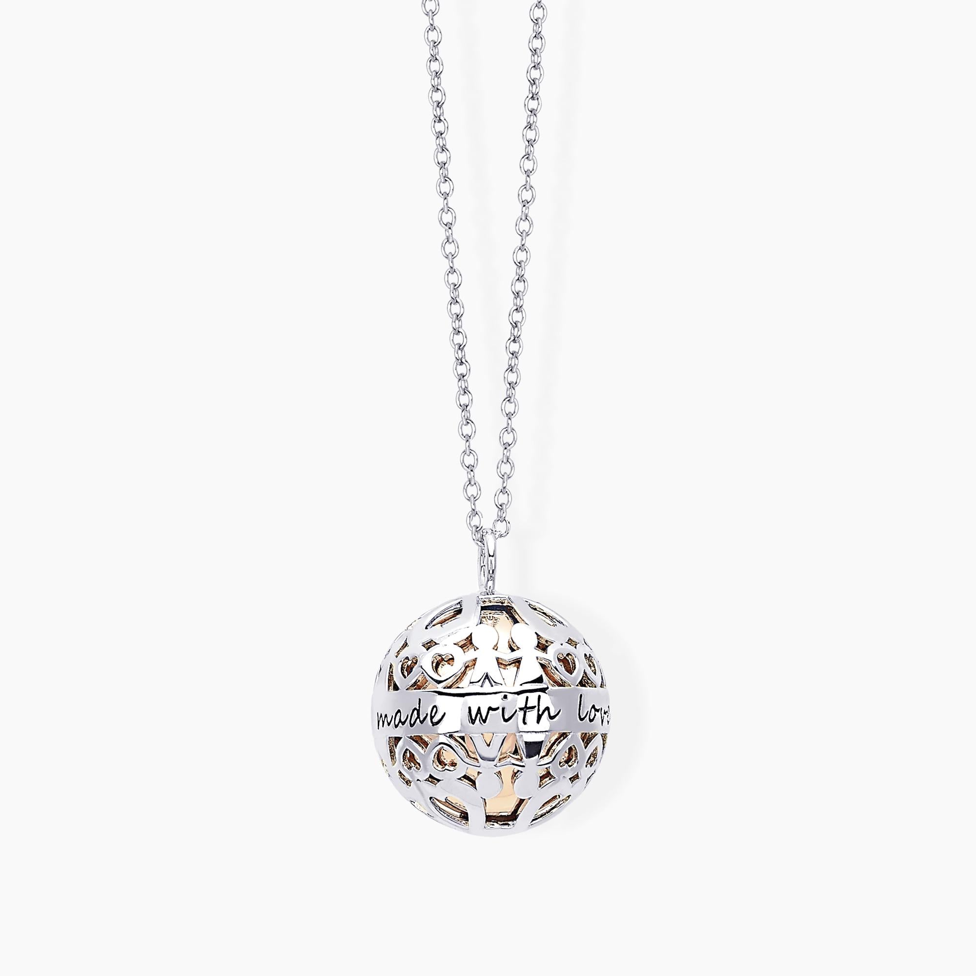 Collana Mabina chiama angeli in agento con ottone rosato