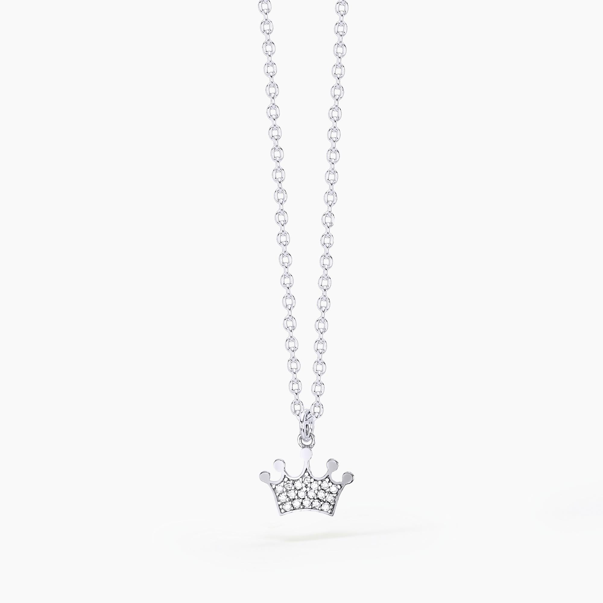 Girocollo Mabina in argento con corona di zirconi