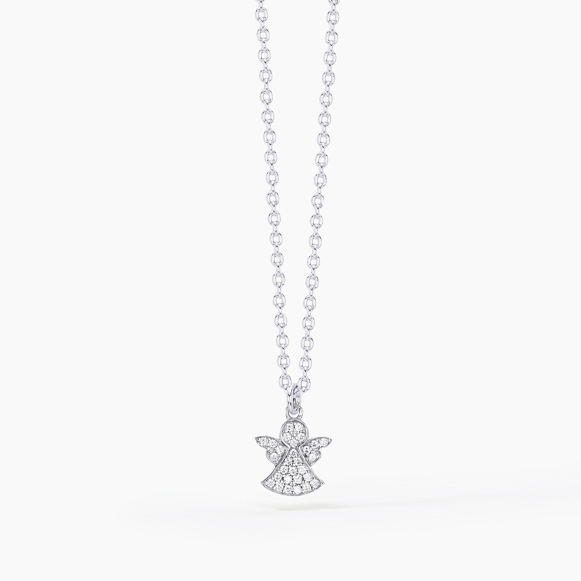 Girocollo Mabina in argento con angelo di zirconi