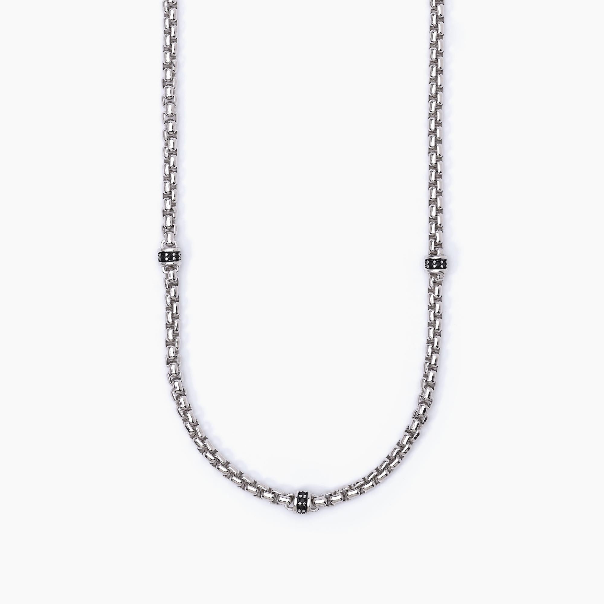 Girocollo Mabina Montecarlo in catena veneziana con pietre nere