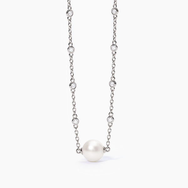 Girocollo Mabina in argento con perla e zirconi