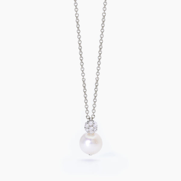 Girocollo Mabina in argento con perla e zirconi