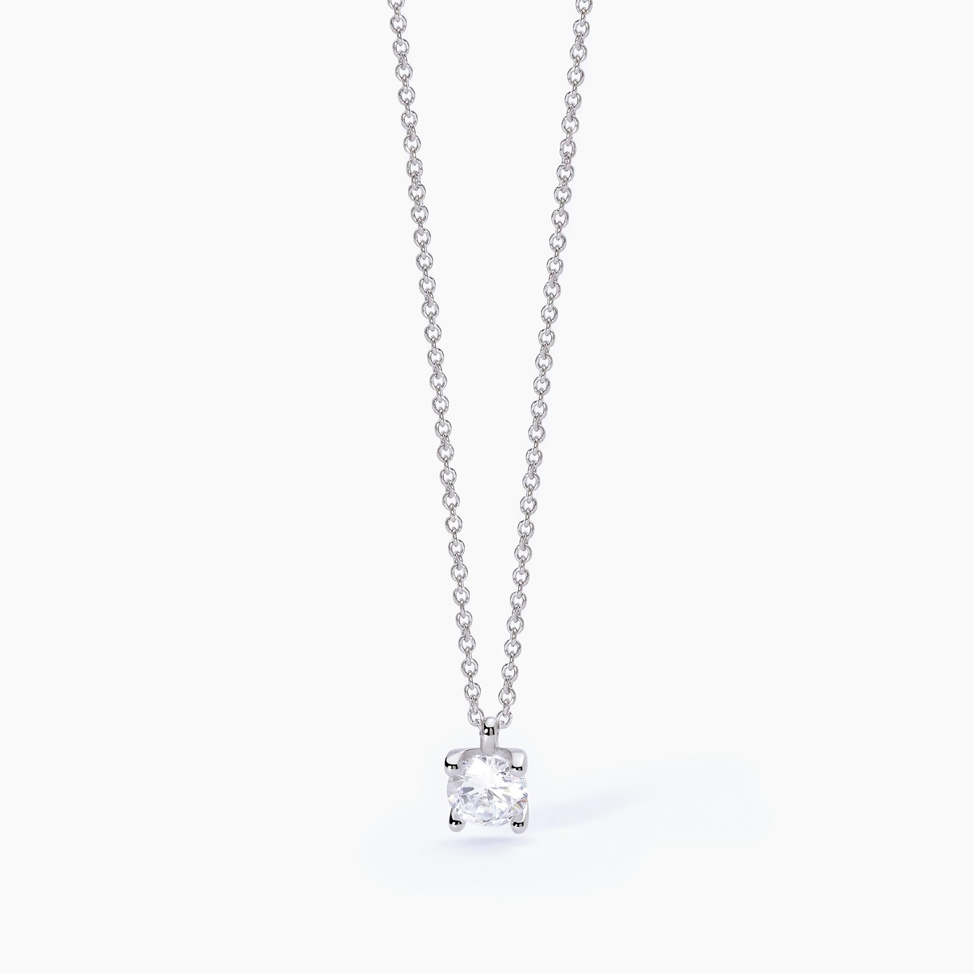 Girocollo Mabina in argento con zircone solitario