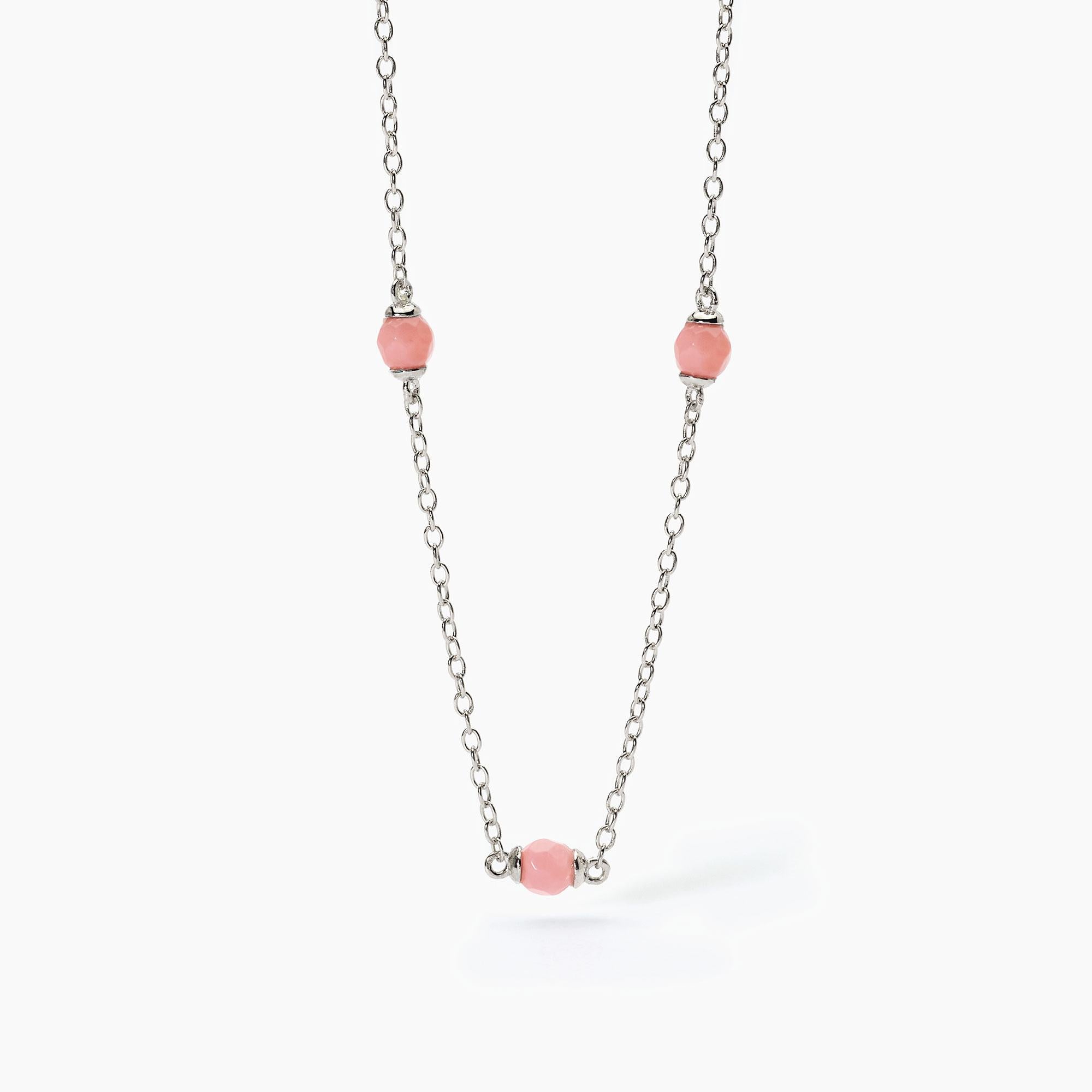 Girocollo Mabina Dreamstone in argento con corallo