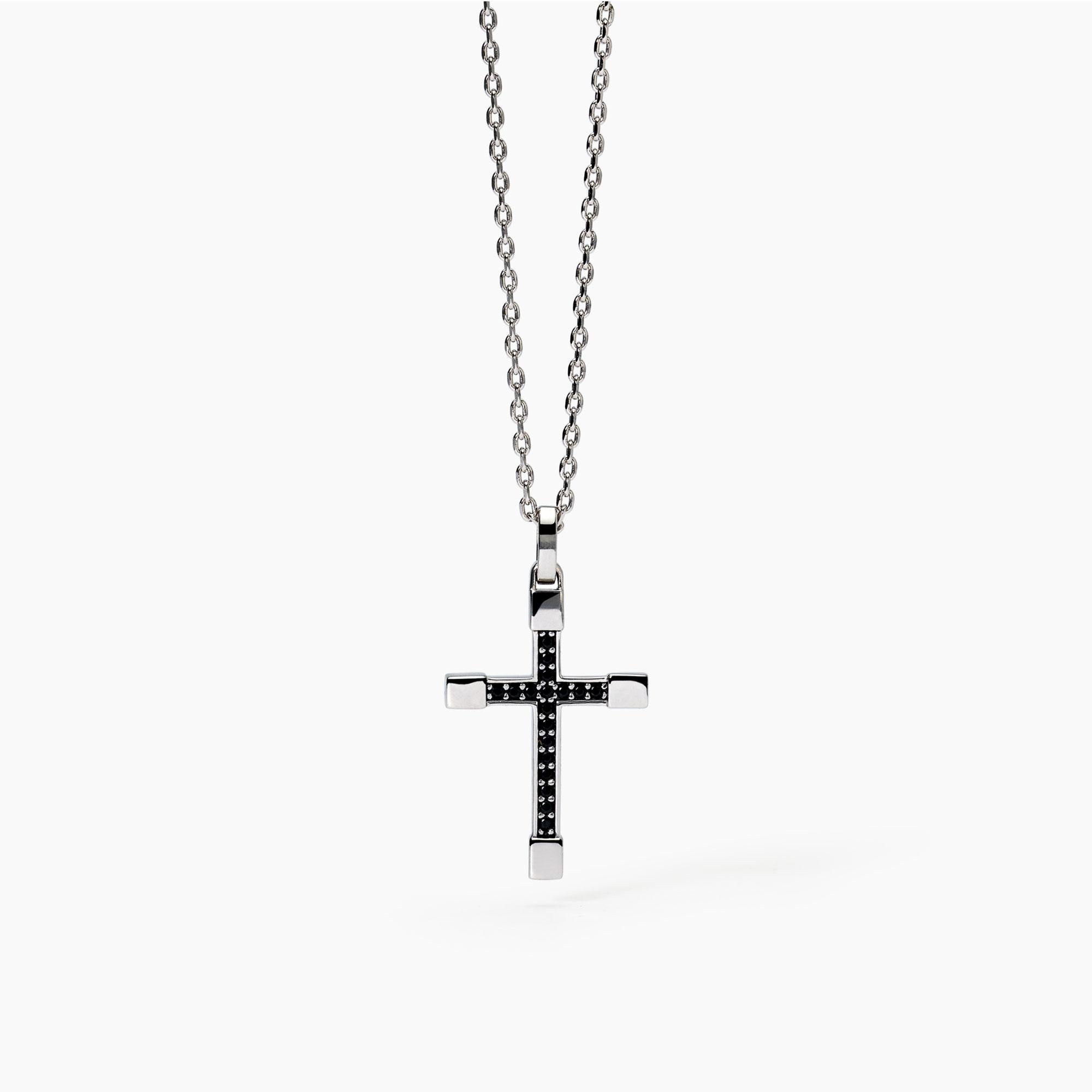 Collana Mabina Mystical in argento con croce e zirconi