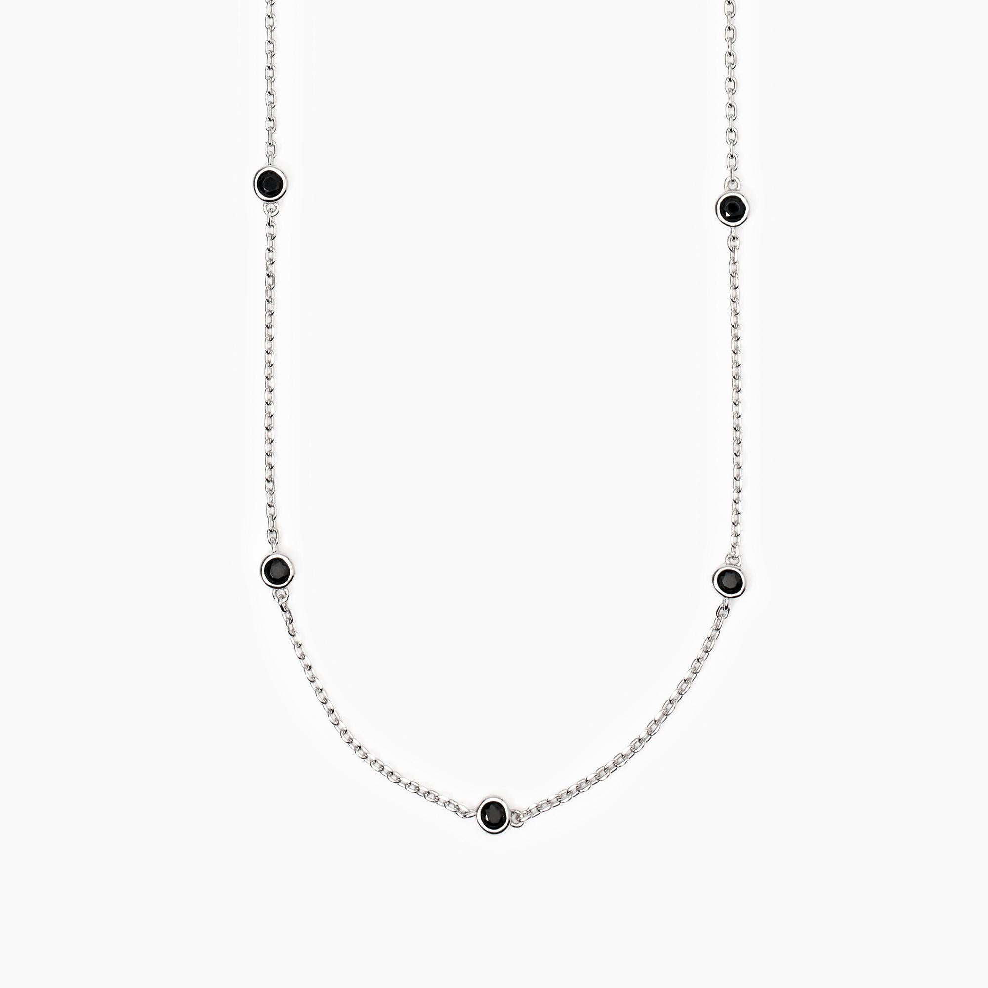 Collana Mabina in argento con zirconi neri