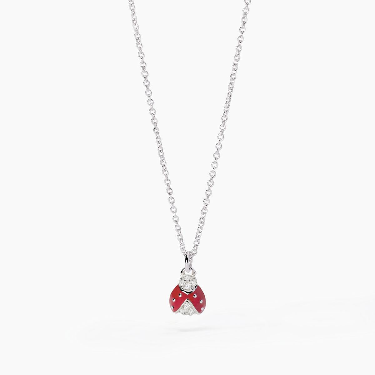 Girocollo Mabina Coccinelle in argento con coccinella in zirconi