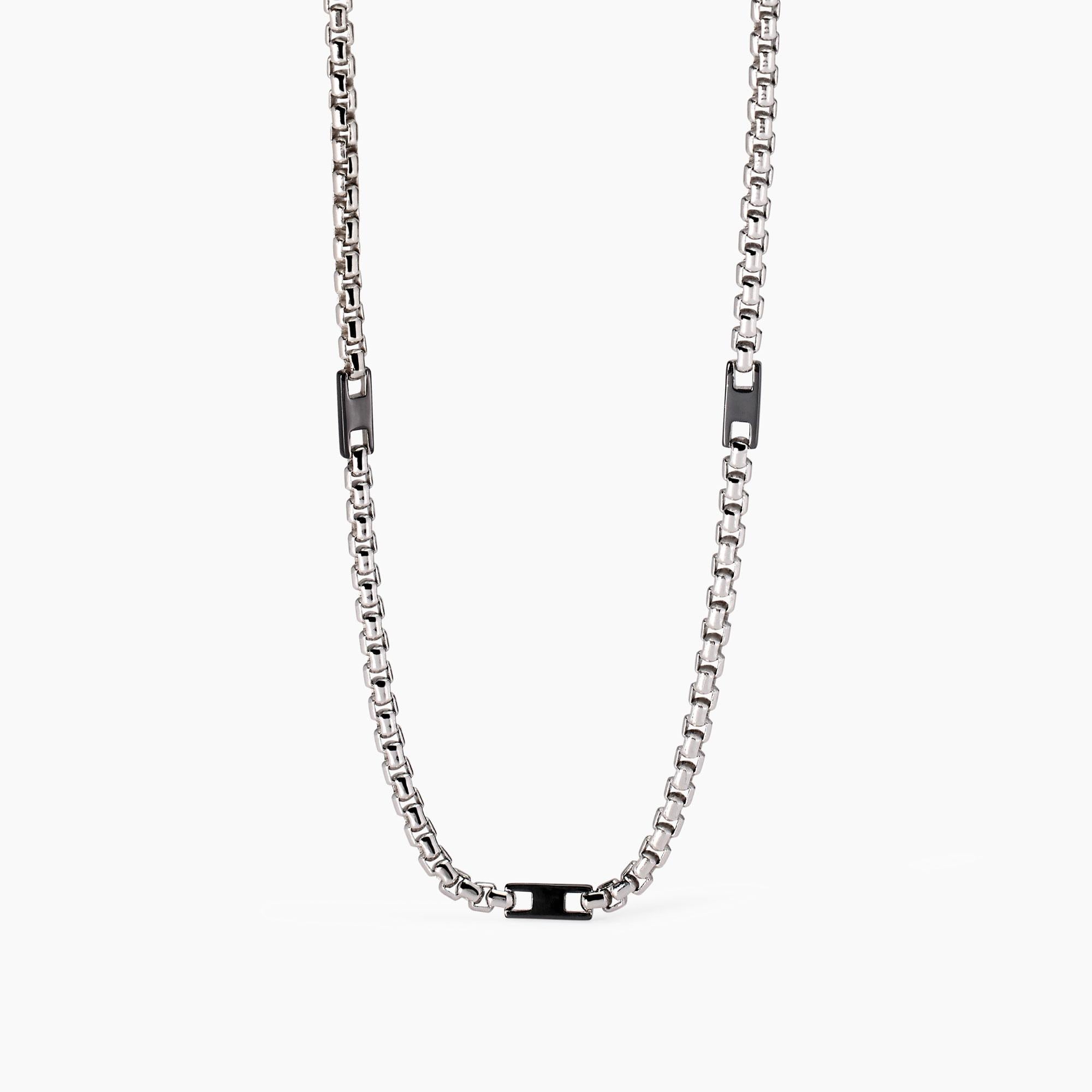 Collana Mabina in argento con elementi bruniti