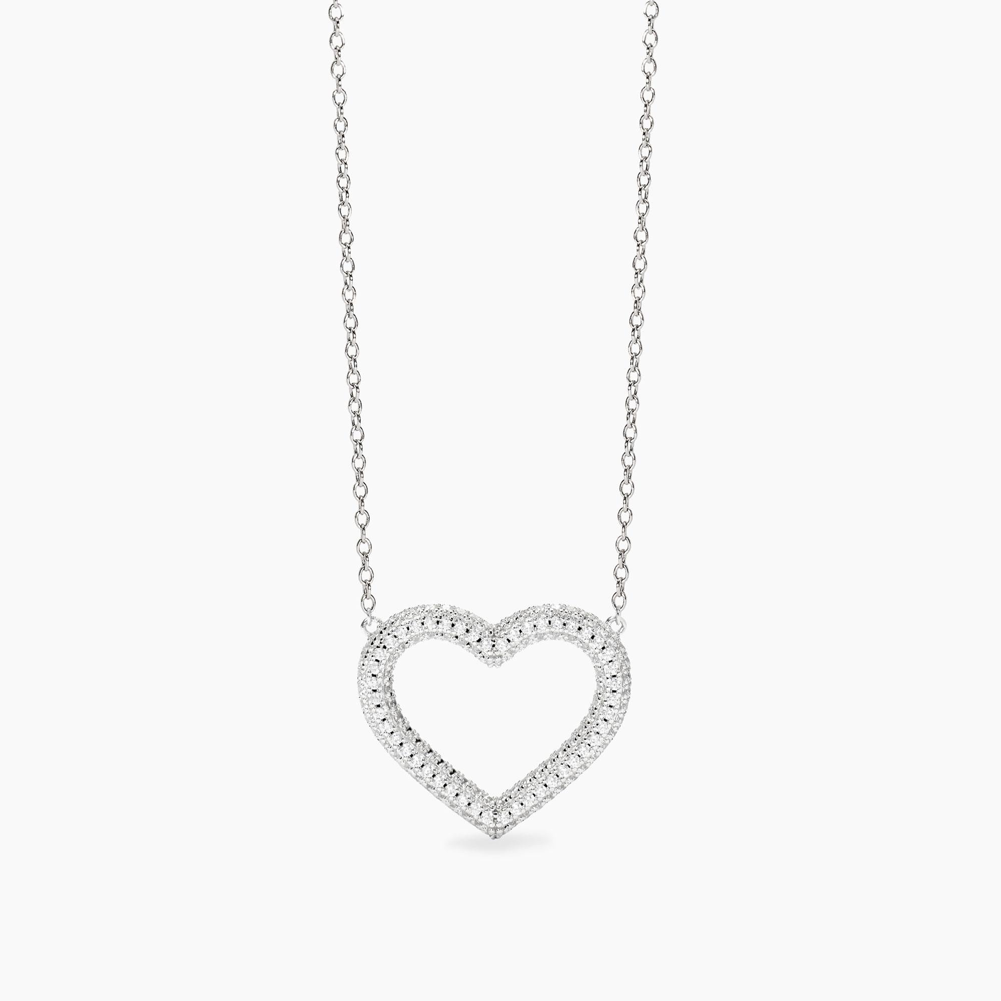Collana Mabina in argento con cuore di zirconi