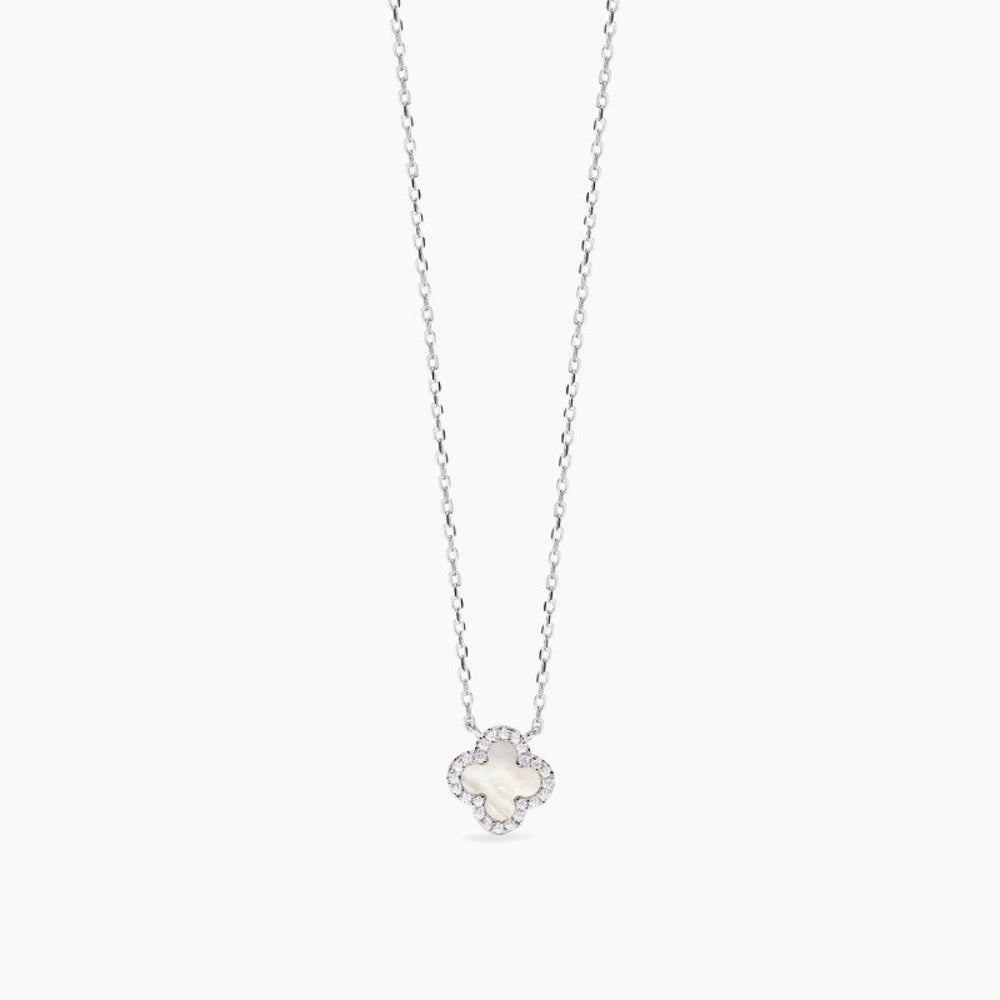 Collana Mabina in argento con madreperla e zirconi