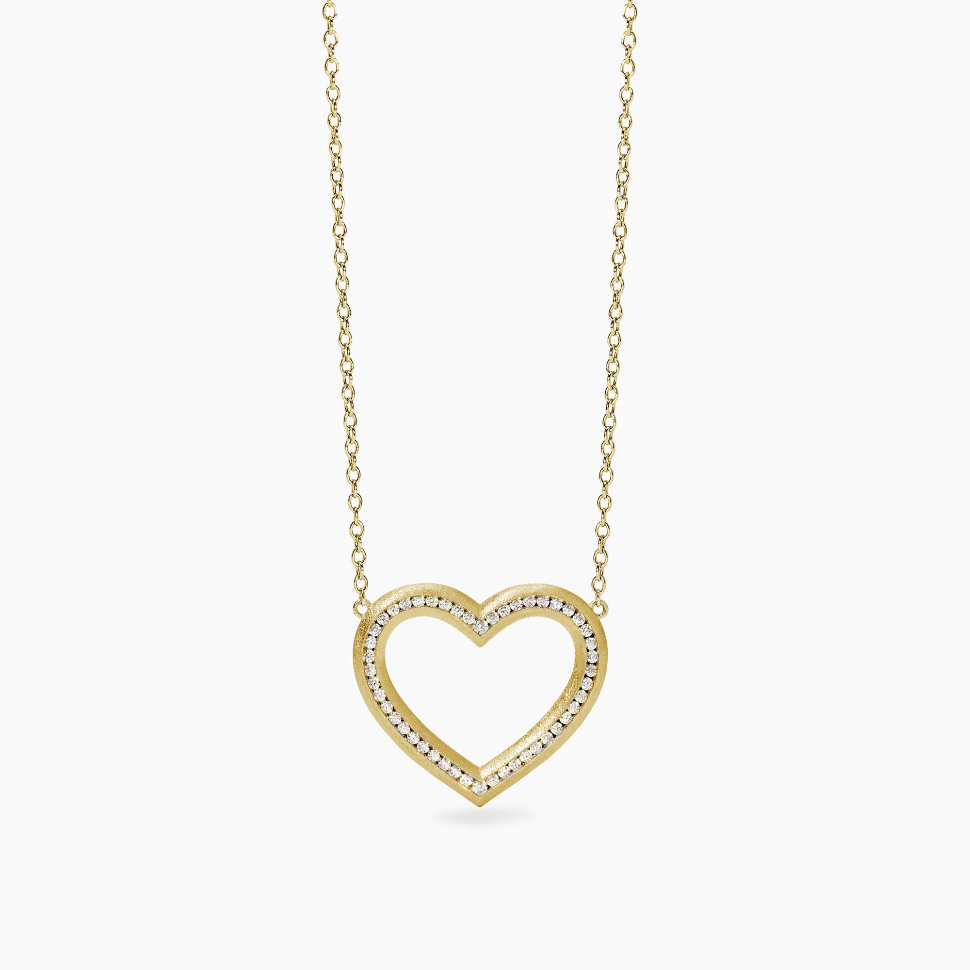 Girocollo Mabina in argento dorato con cuore e zirconi