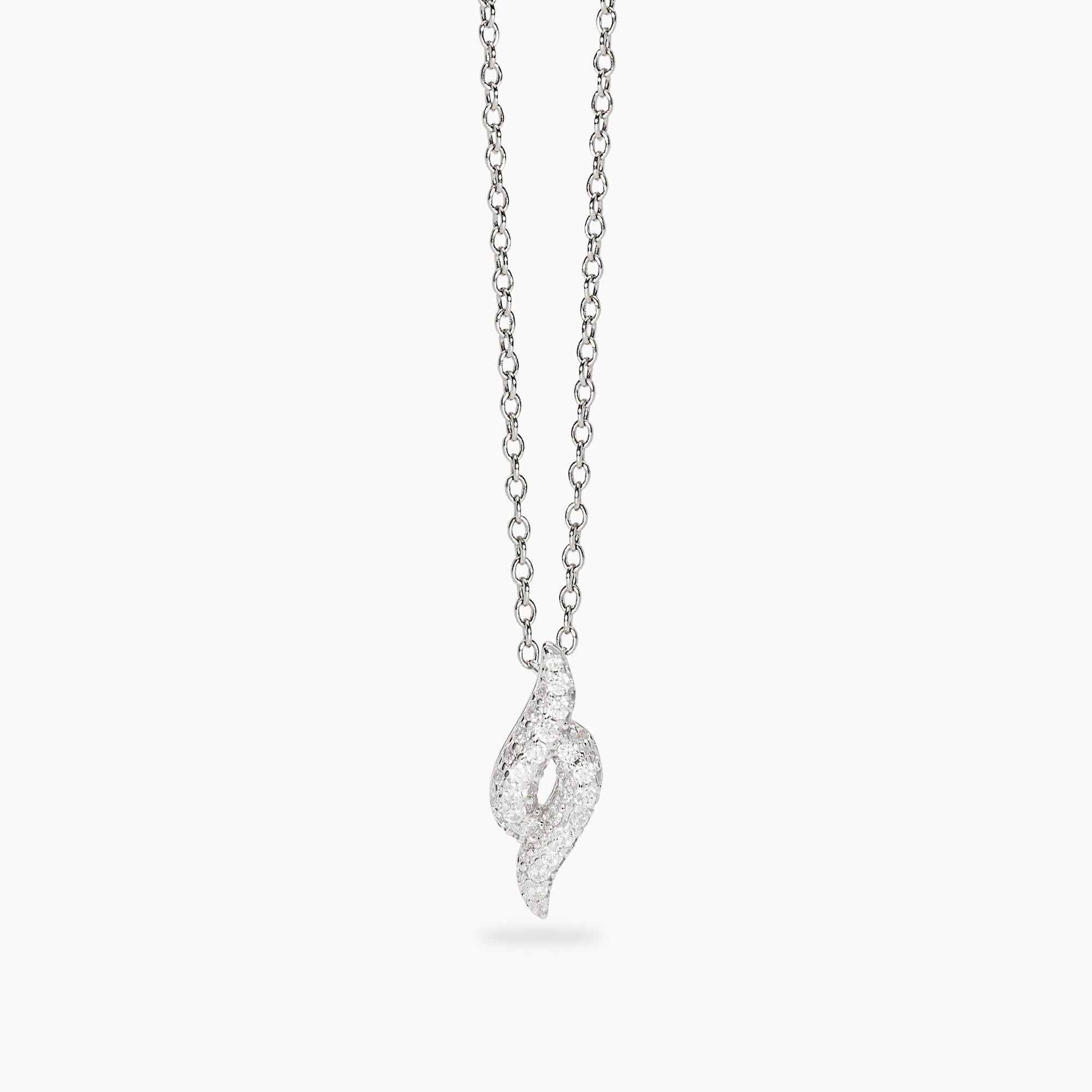 Girocollo Mabina in argento con pendente in pavé di zirconi