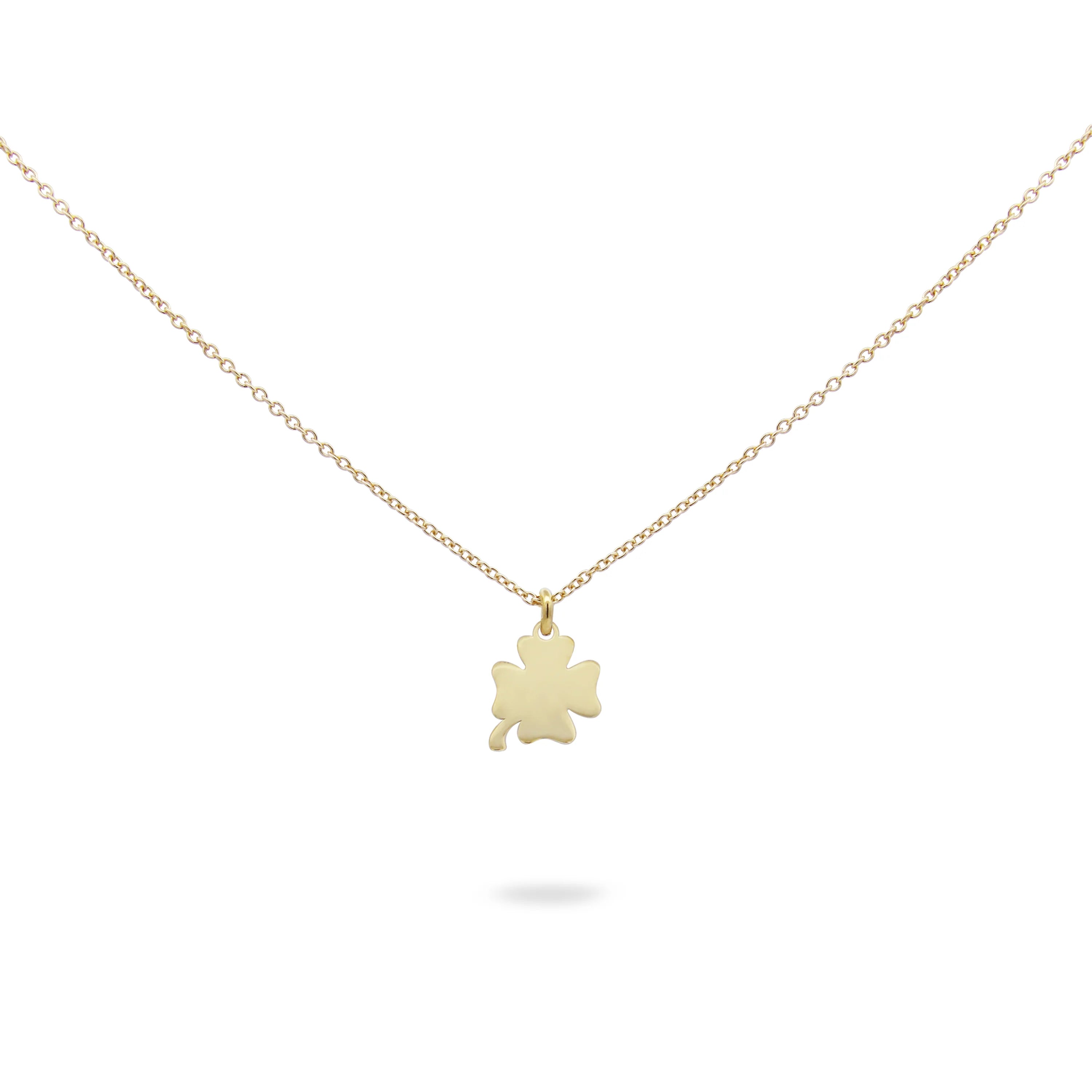 Girocollo Rue des Mille in argento laminato giallo con quadrifoglio