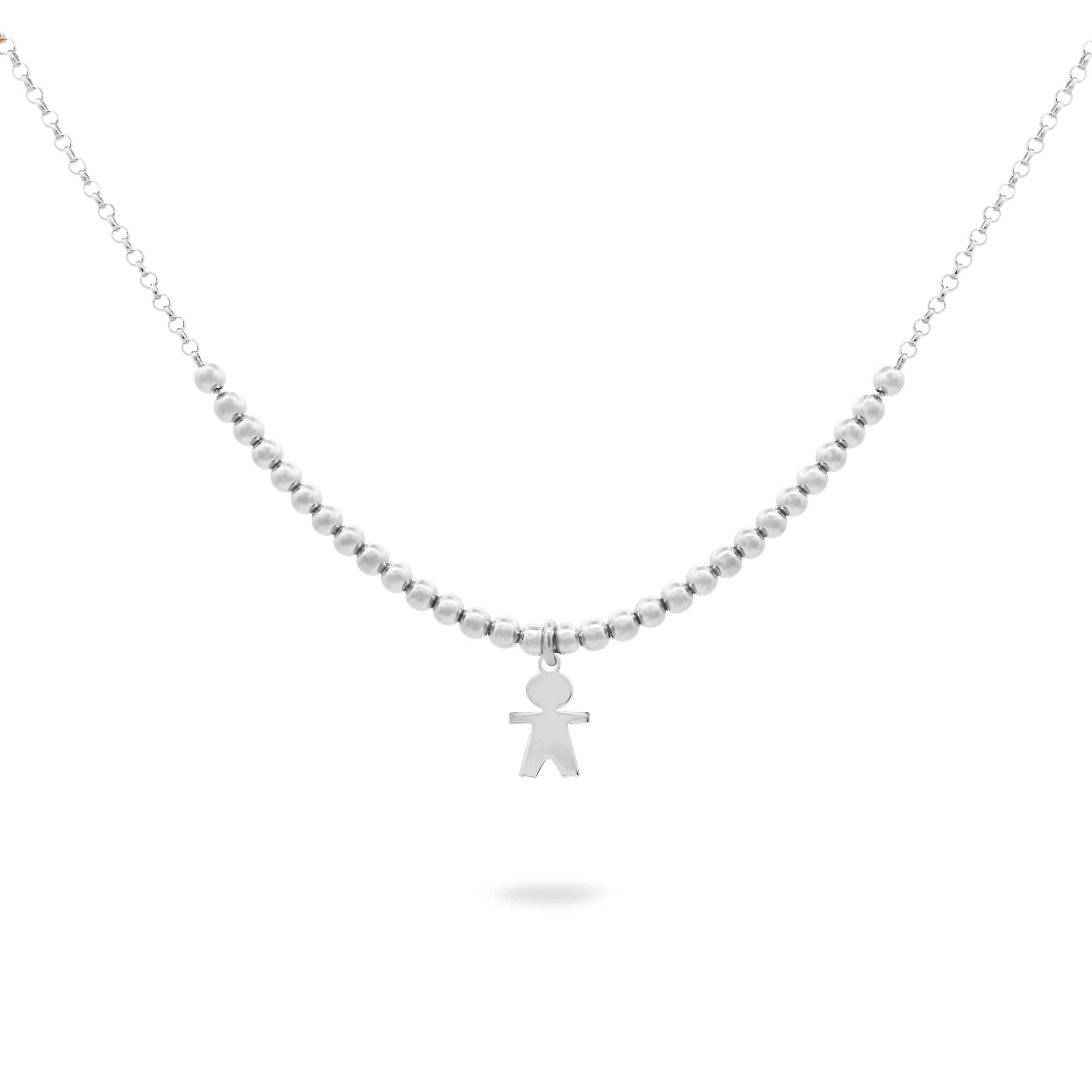 Collana Rue des Mille in argento con bimbo