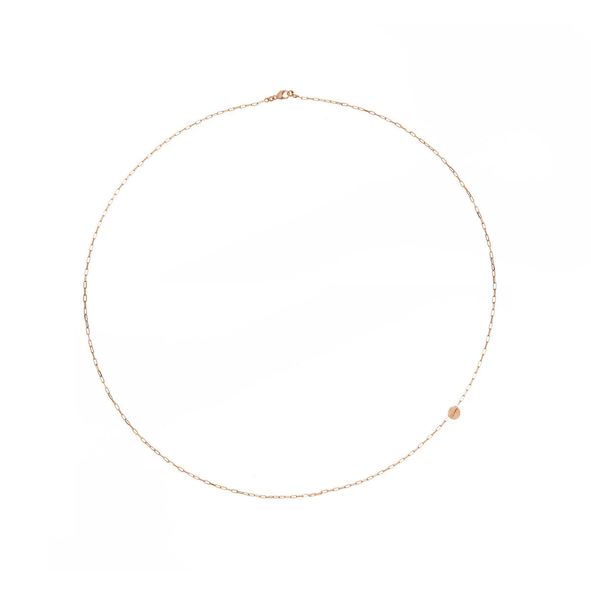 Collana Rue des Mille in argento laminato rosa con maglia sottile