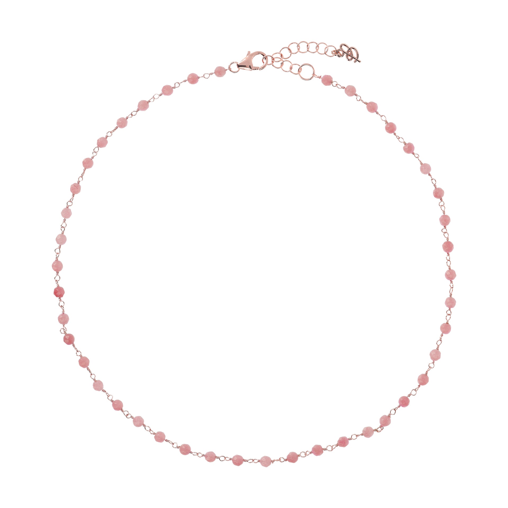 Collana Bronzallure golden rosé con quarzite rosa