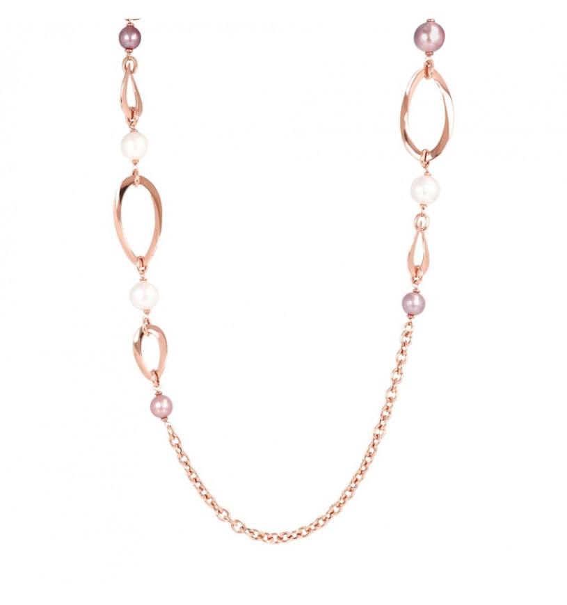 Collana Bronzallure con perle bianche