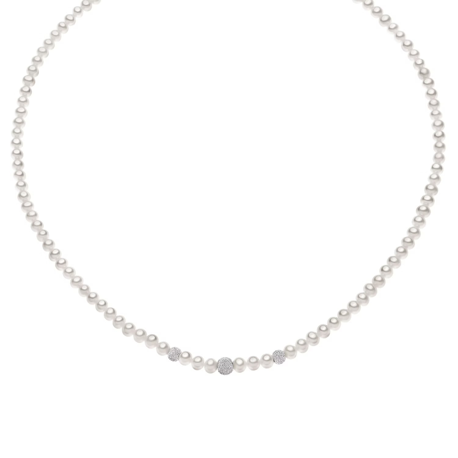 Collana Comete in oro bianco 18K con perle