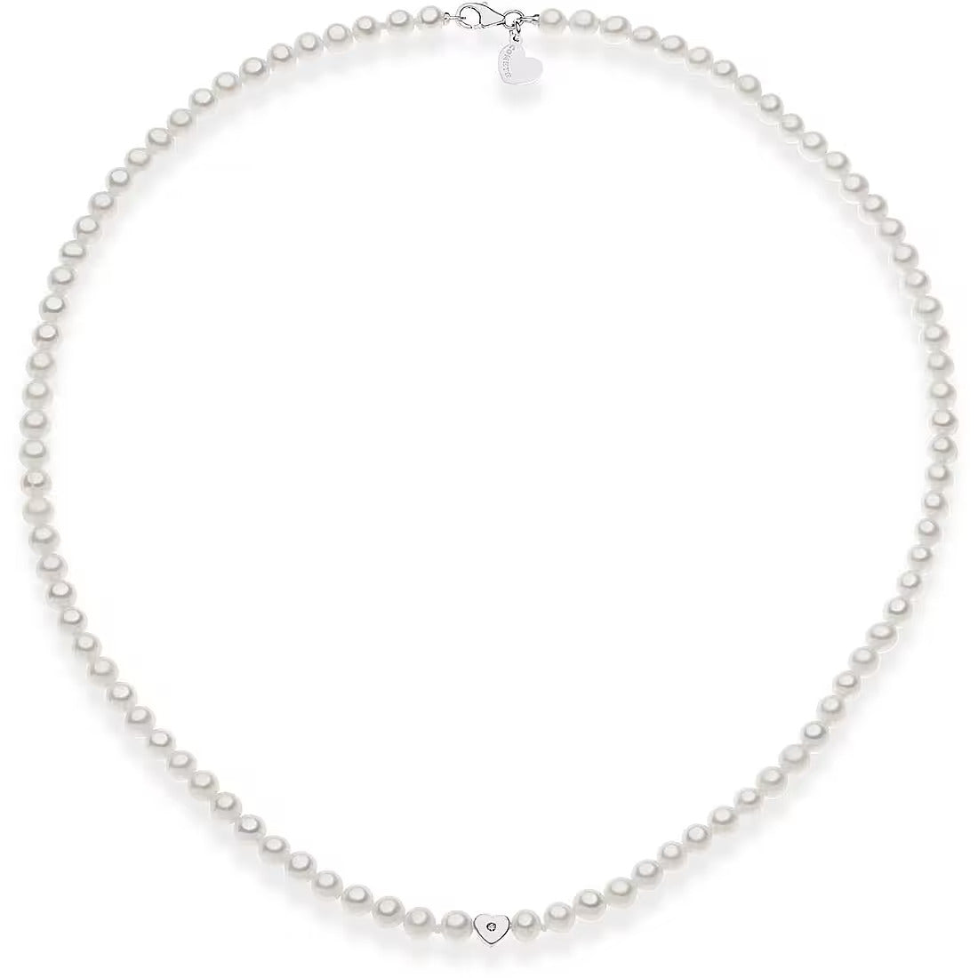 Collana Comete Perle in oro bianco con diamante