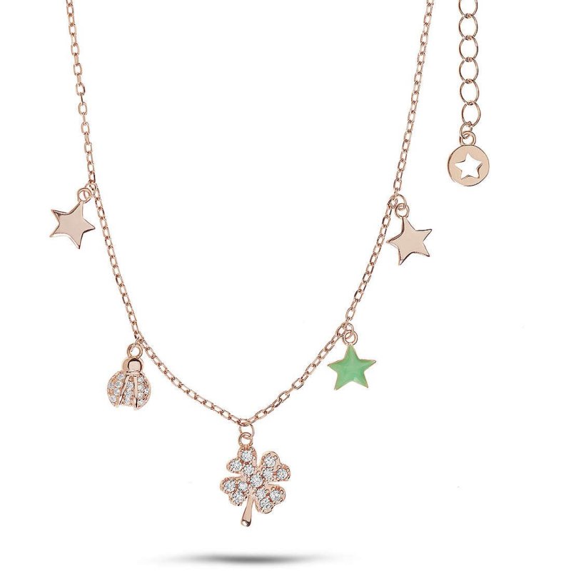 Collana Comete con stelle e quadrifoglio