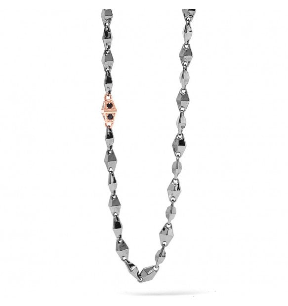 Collana Comete in argento rosè e brunito con zirconi