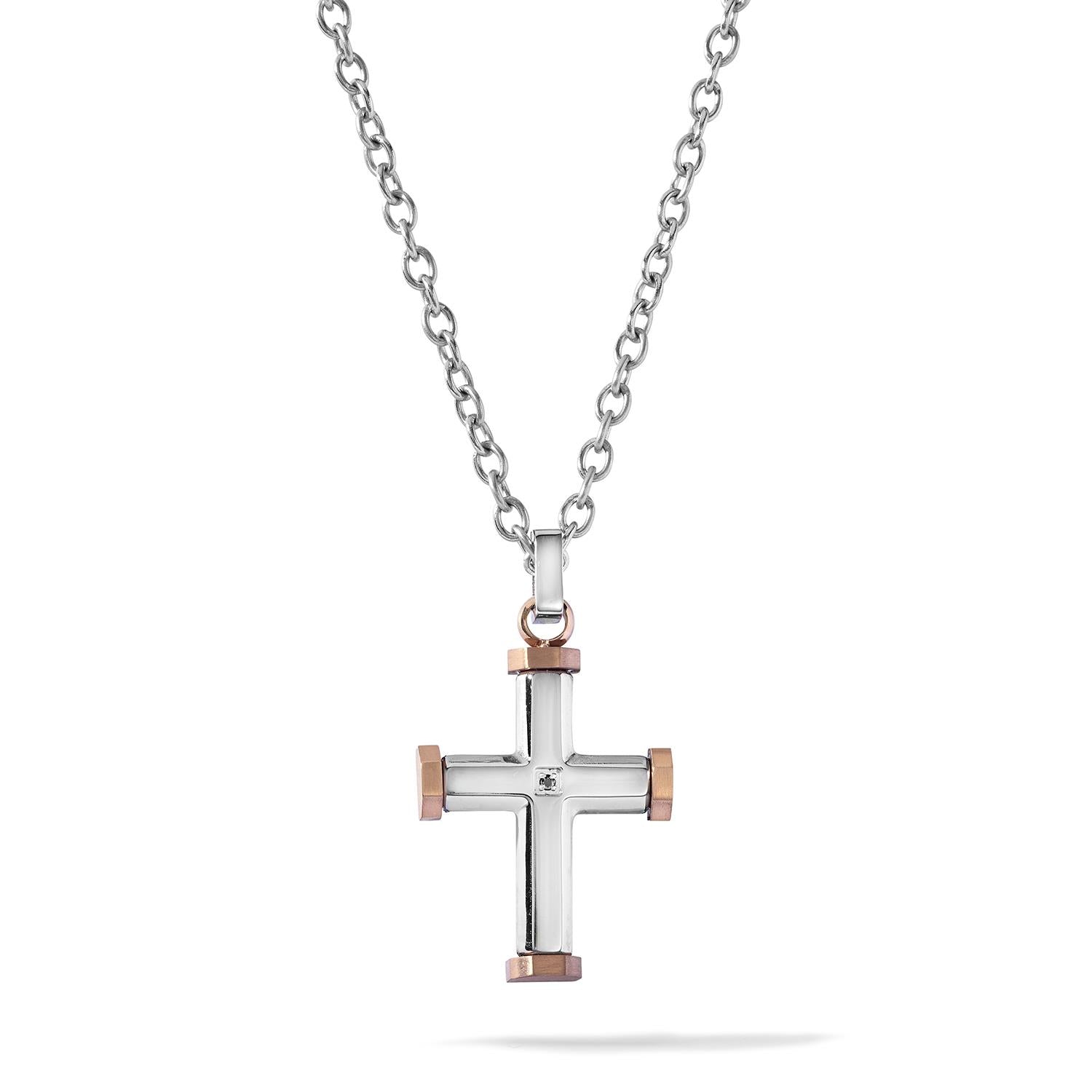 Girocollo Comete con croce e zircone nero