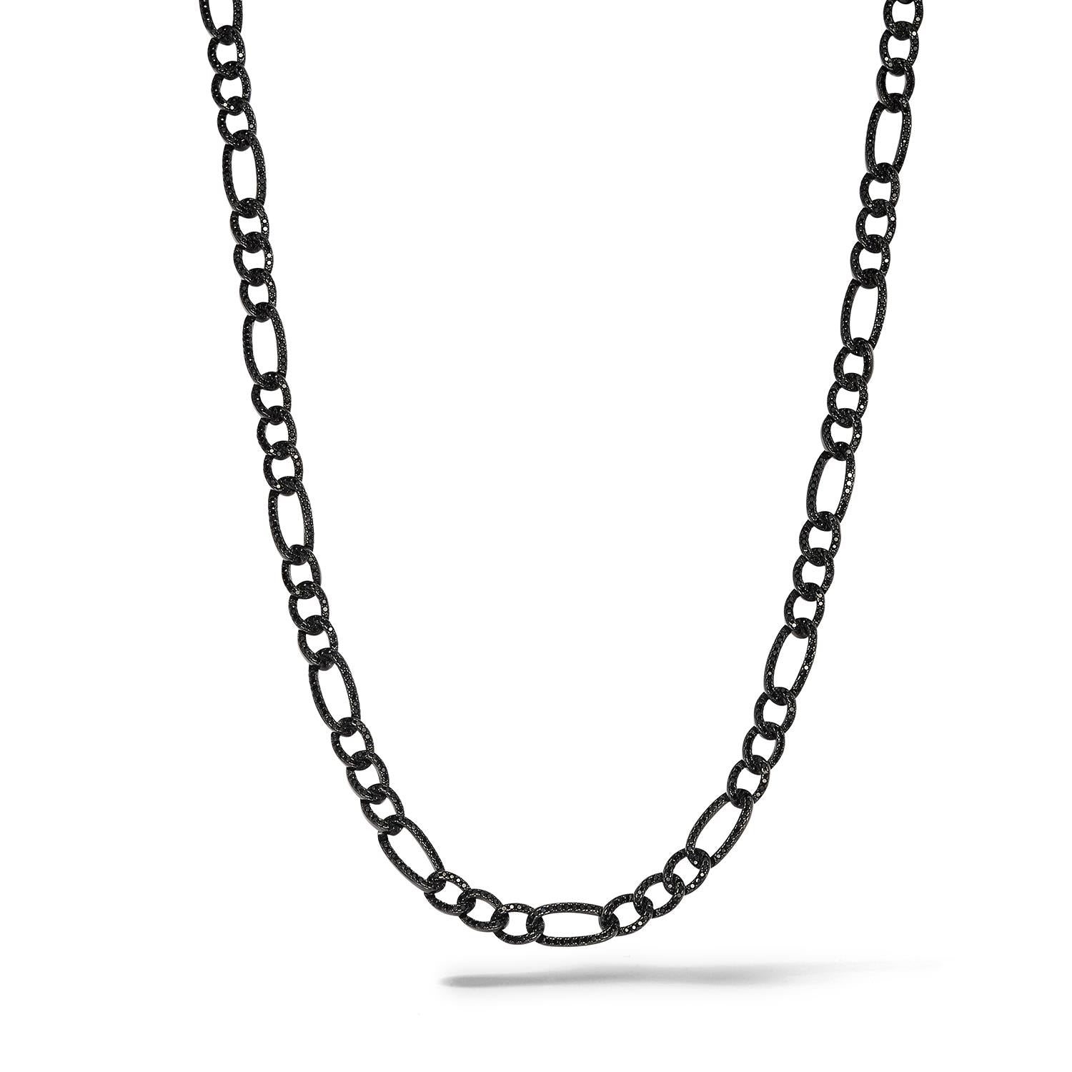 Collana Comete in argento rutenio con zirconi neri