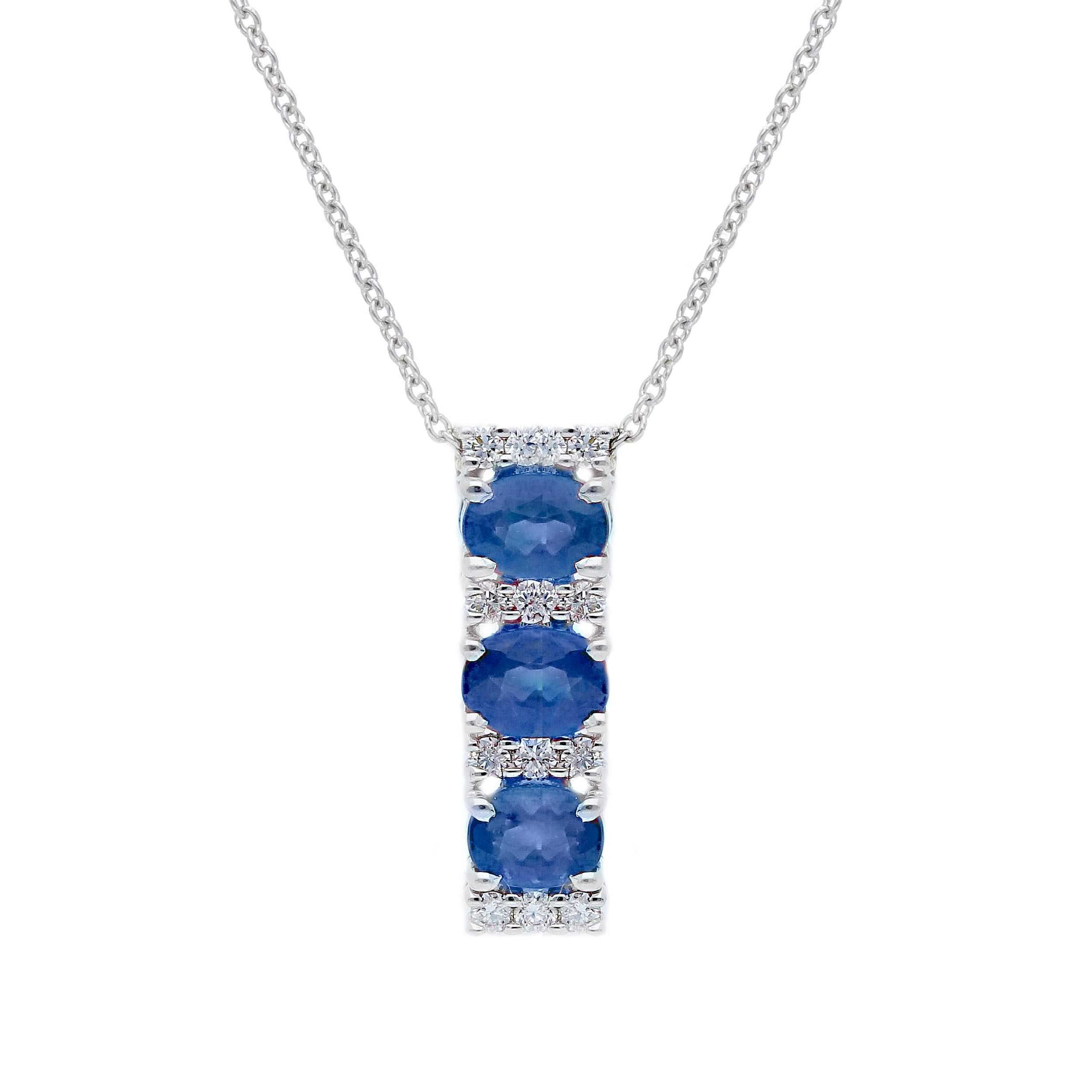Girocollo Abeni in oro bianco con zaffiri blu e diamanti naturali