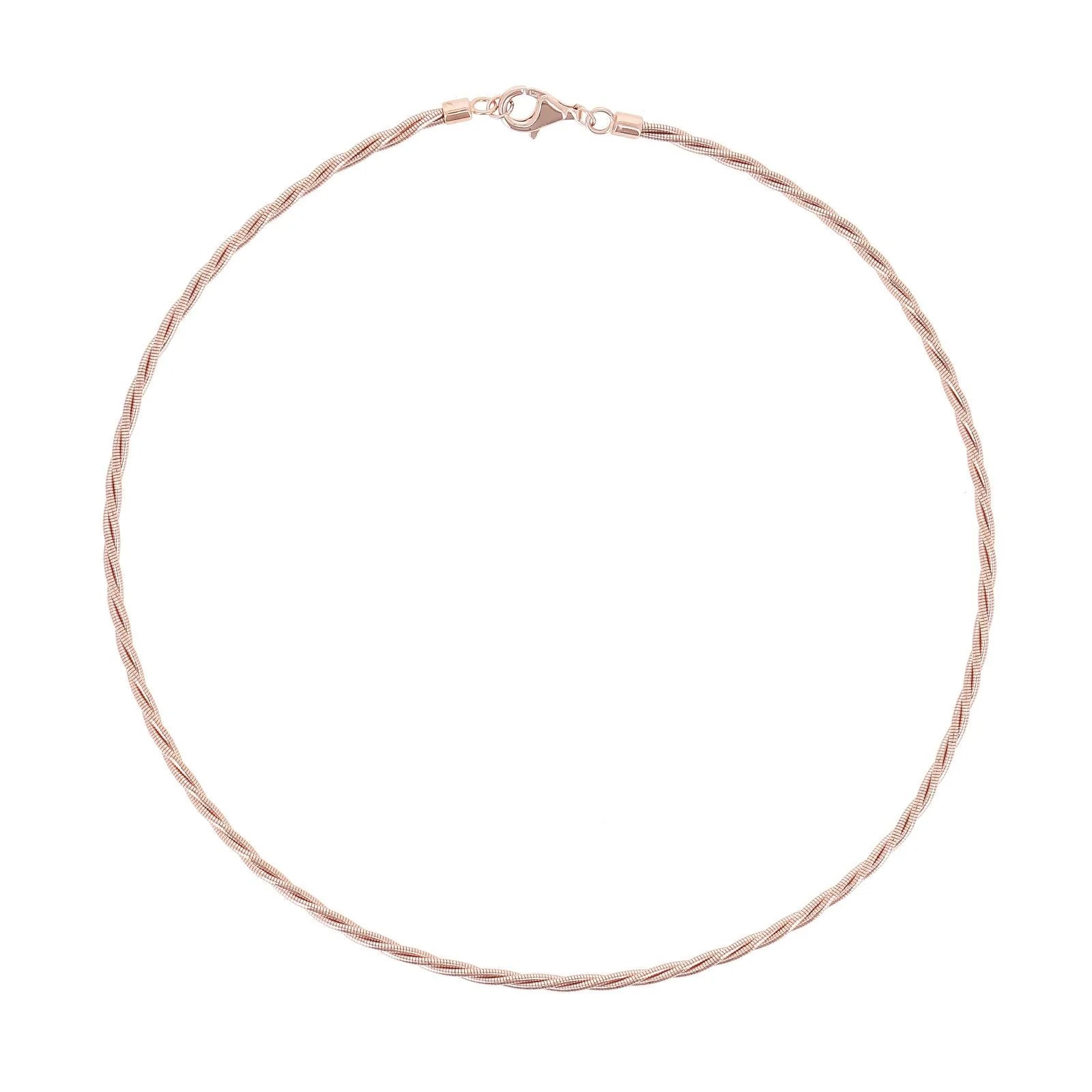 Collana Pesavento DNA Spring in argento laminato rosa intrecciato