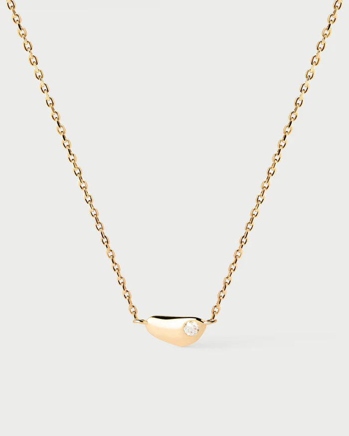 Collana PDIPAOLA in argento placcato oro con zircone