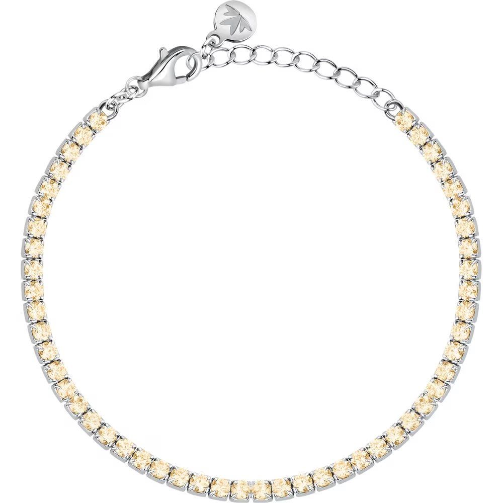 Bracciale Morellato Infinito tennis in argento con zirconi gialli