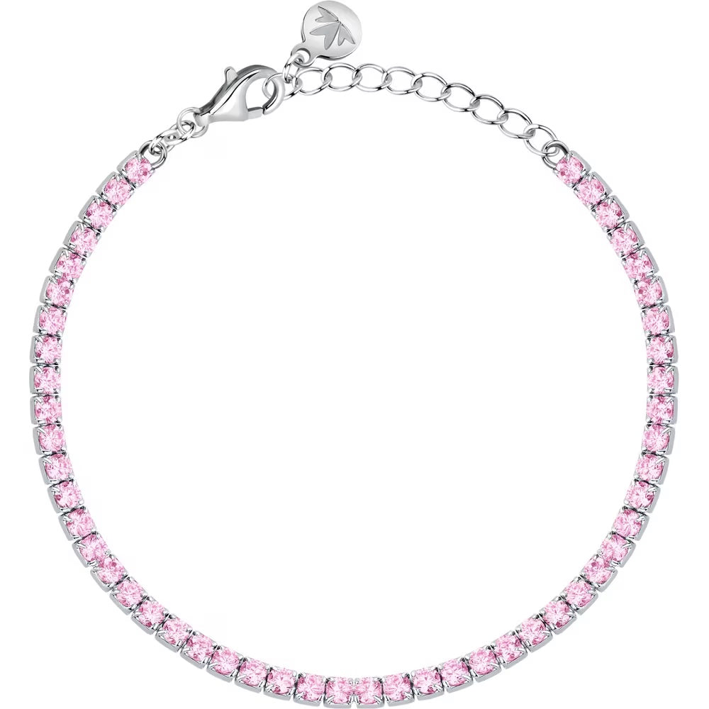 Bracciale Morellato Infinito tennis in argento con zirconi rosa